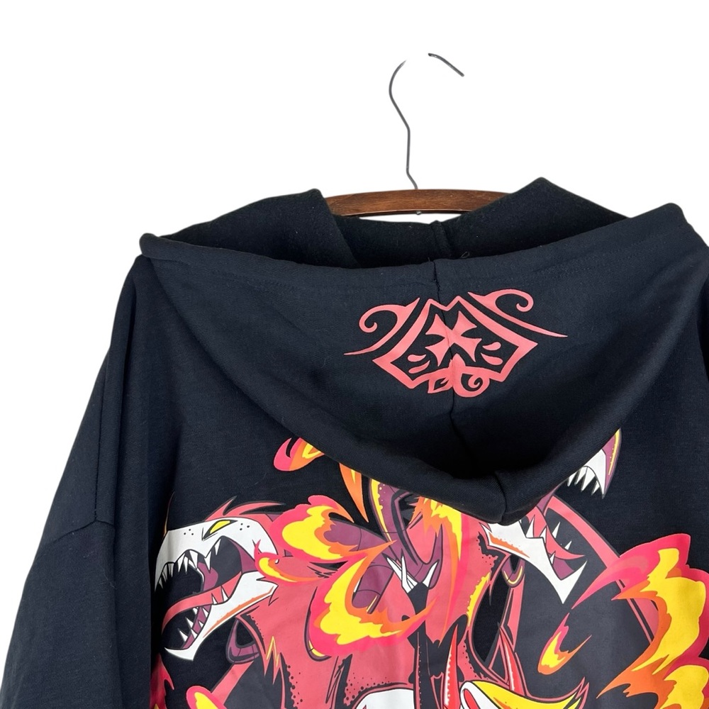 Hot Topic Hazbin Hotel Vaggie & Charlie Girls Oversized Hoodie SZ L - Picture 4 of 10